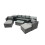 Fimous Fimous Outdoor Coffee Table Sofa Set with 2 Side Tables 2 Big Stools 1