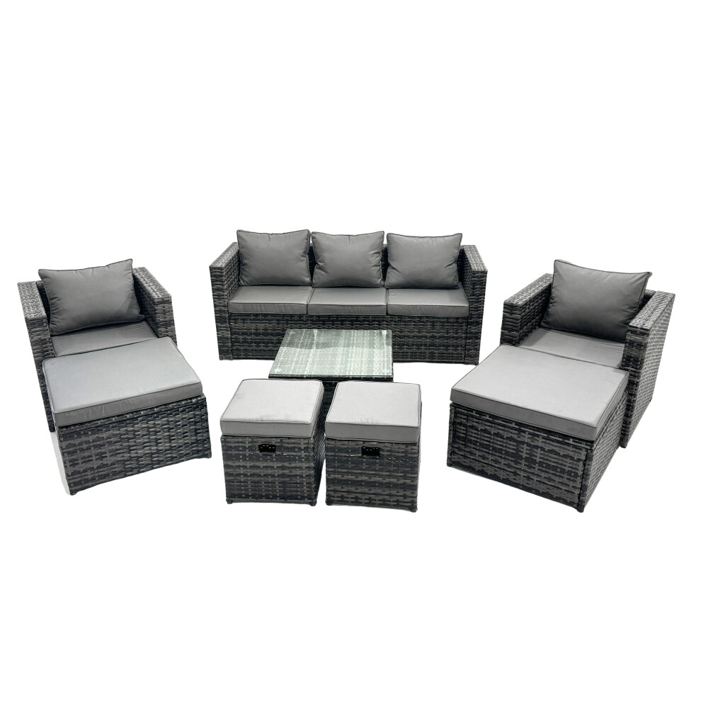 Fimous 9 Seater Patio Lounge Sofa Set With 4 Footstool