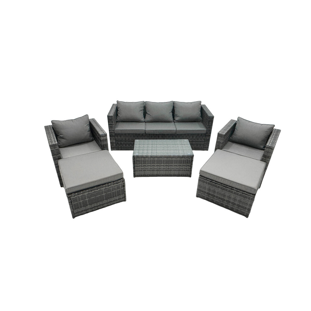 Fimous 7-seater Patio Coffee Table Sofa Set with 2 Big Footstools-image-OPC-PHRGWHM-NEW