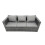Fimous Fimous Outdoor Dining Table Sofa Set with 2 Side Tables Big Footstool 4