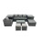 Fimous Fimous Outdoor Coffee Table Sofa Set with 2 Side Tables 2 Small Footstools 2