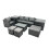 Fimous Fimous Outdoor Coffee Table Sofa Set with 2 Side Tables 2 Small Footstools 1