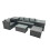 Fimous Fimous Outdoor Coffee Table Sofa Set with Side Table Big Stool 2