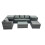 Fimous Fimous Outdoor Coffee Table Sofa Set with Side Table Big Stool 1
