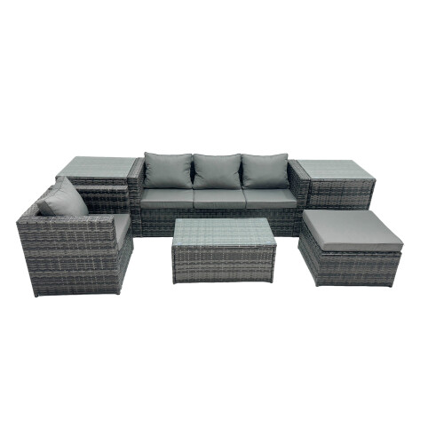 Fimous Fimous Outdoor Coffee Table Sofa Set with Side Table Big Stool