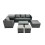 Fimous Fimous Outdoor Coffee Table Sofa Set with Side Table Stool 2 Small Footstools 1