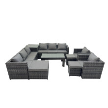 Fimous Garden Rattan Outdoor Furniture Set 11 Seater Patio Corner Sofa