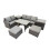 Fimous Fimous 7 Seater Rattan Sofa Oblong Dining Table with 2 Side Tables 2 Stools 1