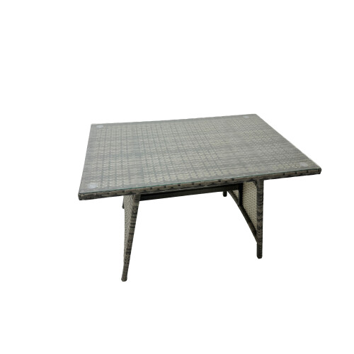 Fimous Fimous 7 Seater Rattan Sofa Oblong Dining Table with 2 Side Tables 2 Stools 2