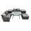 Fimous Fimous 5 Seater Outdoor Table Double Seat Sofa Big Stool 2 Side Table Set 1