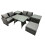 Fimous Fimous 5 Seater Outdoor Table Double Seat Sofa Big Stool 2 Side Table Set 2