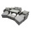 Fimous Fimous 8 Seater Rattan Sofa Oblong Dining Table with 2 Big Stool Side Table 1