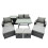 Fimous Fimous 8 Seater Outdoor Table Double Seat Sofa Side Table 4 Stools Set 1