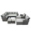 Fimous Fimous 11 Seat Rattan High Back Corner Sofa Set with 4 Stools 2 Chairs 1