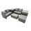 Fimous Fimous Lounge Double Seat Sofa Coffee Table Set with 2 Side Table Big Stool 2