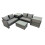 Fimous Fimous Lounge Double Seat Sofa Coffee Table Set with 2 Side Table 2