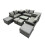 Fimous Fimous Lounge Double Seat Sofa Coffee Table Set with 2 Side Tables 4 Stool 2