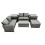 Fimous Fimous Lounge Double Seat Sofa Coffee Table Set with 2 Side Table Big Stool 1