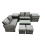 Fimous Fimous Lounge Double Seat Sofa Coffee Table Set with 2 Small Stool 1