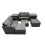 Fimous Fimous Love Sofa Square Coffee Table Set with 2 Side Table 2 Big Stools 1