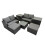 Fimous Fimous Love Sofa Square Coffee Table Set with 2 Side Table 2 Big Stools 2