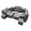 Fimous Fimous Love Sofa Square Coffee Table Set with 4 Stools 2 Side Tables 2