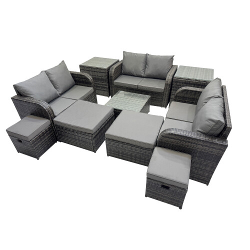 Fimous Fimous Love Sofa Square Coffee Table Set with 4 Stools 2 Side Tables 1