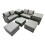 Fimous Fimous Lounge Double Seat Sofa Coffee Table Set with 2 Side Tables 2 Stools 1