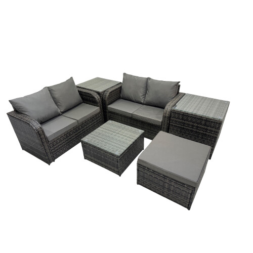 Fimous Fimous Love Sofa Square Coffee Table Set with 2 Side Table Big Stool 1