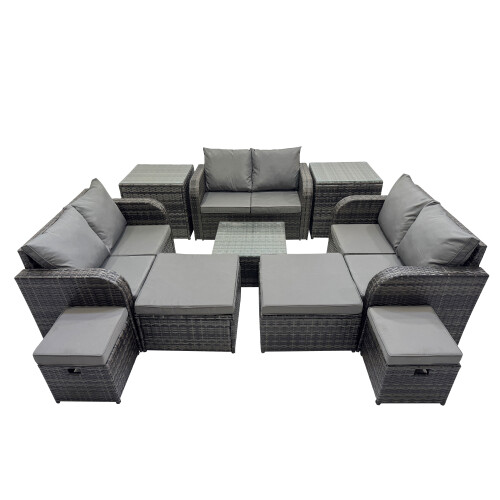 Fimous Fimous Love Sofa Square Coffee Table Set with 4 Stools 2 Side Tables