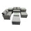 Fimous Fimous Lounge Double Seat Sofa Coffee Table Set with 2 Side Tables 2 Stools 2
