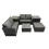 Fimous Fimous Love Sofa Square Coffee Table Set with 2 Side Table Big Stool 1