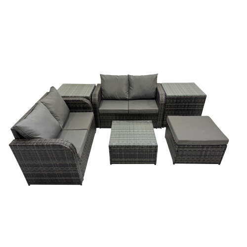 Fimous Fimous Love Sofa Square Coffee Table Set with 2 Side Table Big Stool