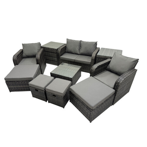 Fimous Fimous Love Sofa Square Coffee Table Set with 4 Stools 2 Side Table 1