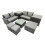 Fimous Fimous Lounge Double Seat Sofa Coffee Table Set with 2 Side Tables 3 Stools 1