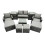 Fimous Fimous Lounge Sofa Coffee Table Set with 2 Side Tables 4 Footstools 2