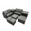 Fimous Fimous Love Sofa Square Coffee Table Set with 2 Side Tables 3 Stools 2