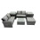 Fimous Fimous Lounge Double Seat Sofa Coffee Table Set with 2 Side Tables Big Stool 2