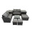 Fimous Fimous Love Sofa Square Coffee Table Set with 2 Side Tables 3 Stools 1