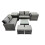 Fimous Fimous Lounge Double Seat Sofa Coffee Table Set with 2 Small Stools 2