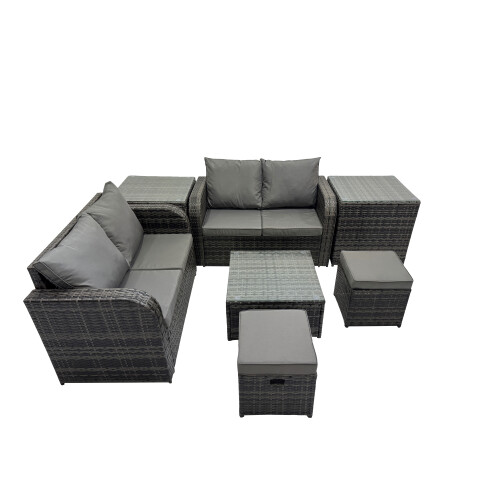 Fimous Fimous Love Sofa Square Coffee Table Set with 2 Side Tables 2 Small Stools