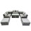 Fimous Fimous Outdoor Love Sofa Set &Oblong Coffee Table 4 Stools 2 Side Table 2