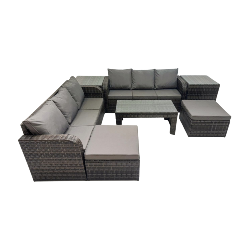Fimous Fimous 3 Seater Sofa Coffee Table with 2 Big Footstools 2 Side Tables