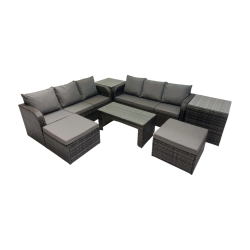 Fimous Fimous 3 Seater Sofa Coffee Table with 2 Big Footstools 2 Side Tables 1