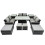 Fimous Fimous Outdoor Love Sofa Set &Adjustable Lifting Dining Table 2 Side Tables 1
