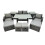 Fimous Fimous Outdoor Dining Table Double Seat Sofa 2 Side Tables 4 Stools Set 1