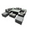 Fimous Fimous Outdoor Love Sofa Set &Adjustable Lifting Dining Table 2 Side Tables 2