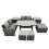 Fimous Fimous 7 Seater Outdoor Table Double Seat Sofa 2 Side Table 3 Stool Set 1