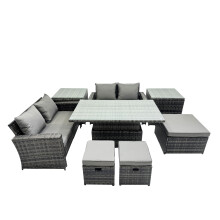 Fimous Outdoor Love Sofa Set 7 Seat Rattan Garden Furniture Set &