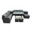 Fimous Fimous 9 Seat Outdoor Dining Table Sofa Set with 2 Side Tables 3 Stools 1